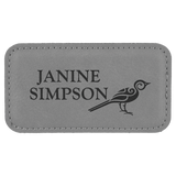 Leatherette Name Badges with MAGNETIC Backing | 3 SIZES | 9 COLORS