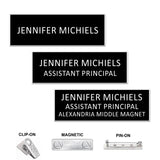 Standard 1" x 3" Engraved Plastic TEXT ONLY Name Badges | 11 COLORS