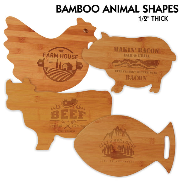 All Natural Bamboo Cutting Boards | 4 SHAPES
