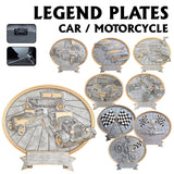 LA Trophies - Legend Series Silver and Gold Oval Cars Bikes Racing and Motorcross Plates  | 2 SIZES
