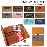 Customizable Leatherette Playing Cards and Dice set | 10 COLORS