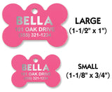 Pink Dog Bone Shape Pet Identification Tags for All Size Dogs and Cats | FREE SHIPPING!