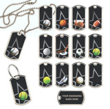 Black Star Laserable Dog Tags on Neck Chain or Keyring | 13 Styles