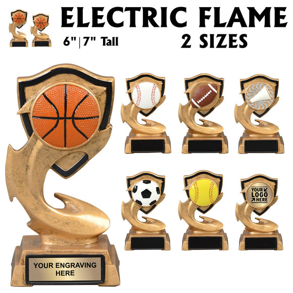 Electric Flame Series Sport Activity Resin Awards | 7 STYLES | 2 SIZES