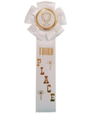 3rd Place - 2" x 11-1/2" Rosette Style Event Place Ribbons with Card on Back 