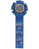 Best of Show - 2" x 11-1/2" Rosette Style Event Place Ribbons with Card on Back 