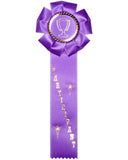 Participant - 2" x 11-1/2" Rosette Style Event Place Ribbons with Card on Back 