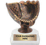 Antique Silver & Gold Glove Softball Holder Trophy