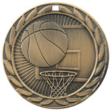 2" FE Series Iron Basketball Award Medals on 7/8" Neck Ribbons | 19 STYLES