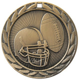 2" FE Series Iron Football Award Medals on 7/8" Neck Ribbons | 19 STYLES