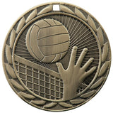 2" FE Series Iron Volleyball Award Medals on 7/8" Neck Ribbons | 19 STYLES