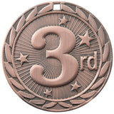 2" FE Series Iron 3rd Place Medals on 7/8" Neck Ribbons