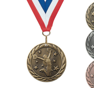 2" FE Series Iron Award Medals on 7/8" Neck Ribbons | 19 STYLES