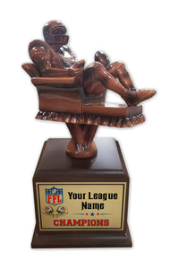 Fantasy Football League Arm Chair Player Resin Box Base Trophies with Perpetual Options