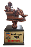 Fantasy Football League Arm Chair Player Resin Box Base Trophies with Perpetual Options