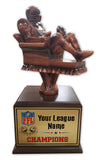 Fantasy Football League Arm Chair Player Resin Box Base Trophies with Perpetual Options