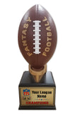 Fantasy Football League Football Resin Box Base Trophy with Perpetual Options