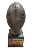 Fantasy Football League Textured Football Resin Box Base Trophy with Perpetual Options