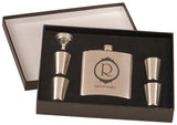 6 oz Flask Gift Sets with 4 Shot Glasses | 4 Colors Available