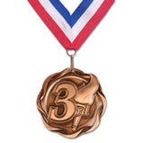 3" Fusion 3rd Place Medals on 1-1/2" Wide Neck Ribbons
