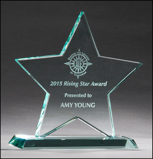 Airflyte 3/8 inch thick Jade Star Glass Award