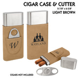 Customizable Leatherette Cigar Case with Cutter | 7 COLORS