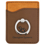 Customizable Leatherette Cell Phone Wallet Card Case with Finger Ring | 11 COLORS