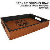Customizable Leatherette 16" x 12" Serving Trays with Removable Mat | 3 COLORS