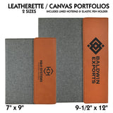Customizable Leatherette and Canvas Portfolio with Paper Pad | 3 COLORS | 2 SIZES