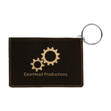 Customizable Leatherette ID Holder Keychains with Snap Button Closer | 6 COLORS