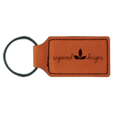 Customizable Leather Key Chain - Rectangle / Oval | 11 Colors Available