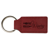 Customizable Leather Key Chain - Rectangle / Oval | 11 Colors Available