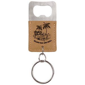 Customizable Leather Key Chain Bottle Opener - Squared/Rounded | 11 Colors Available