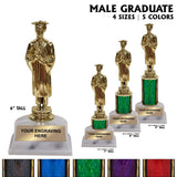 Male Graduate Award Trophies | 4 SIZES | 5 COLORS