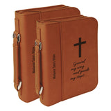 Leatherette Zipper Bible Book Cover 2 SIZES | Personalized and Engraved