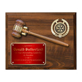 LA Trophies - Gavel Plaque with Genuine Walnut Detachable Gavel 10x13 Red Plate