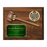 LA Trophies - Gavel Plaque with Genuine Walnut Detachable Gavel 10x13 Green Plate