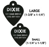 Black Heart Shape Pet Identification Tags for All Size Dogs and Cats | FREE SHIPPING!