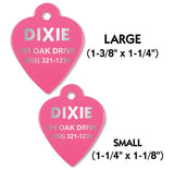 Pink Heart Shape Pet Identification Tags for All Size Dogs and Cats | FREE SHIPPING!