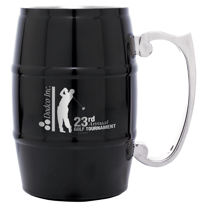 17 oz. Stainless Steel Barrel Shaped Mug with Handle