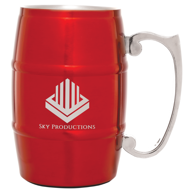 17 oz. Stainless Steel Barrel Shaped Mug with Handle