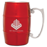 17 oz. Stainless Steel Barrel Shaped Mug with Handle | 4 COLORS