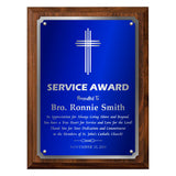 LA Trophies - Religious Christian Award Plaque with SILVER Accent and SILVER Engraving - 8x10, 9x12 | 5 PLATE COLORS