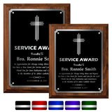 LA Trophies - Religious Christian Award Plaque with SILVER Accent and SILVER Engraving - 8x10, 9x12 | 5 PLATE COLORS
