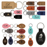 Customizable Leather Key Chain - Squared/Rounded | 11 Colors Available