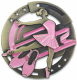 2-3/4" M3XL Enamel Filled Ballet Medals on 1-1/2" Wide Neck Ribbons