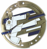 2-3/4" M3XL Enamel Filled Martial Arts Karate Medals on 1-1/2" Wide Neck Ribbons