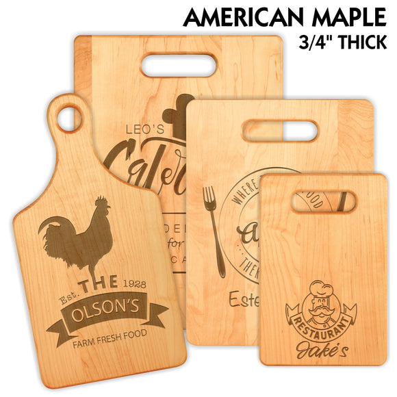 Customizable American Maple Cutting Board | 4 SIZES