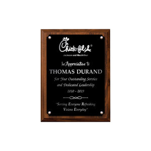 LA Trophies - Medium Size Plaques with Solid Color Plate and SILVER Engraving - 6x8, 7x9, 8x10 | 5 PLATE COLORS