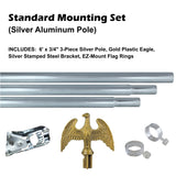 Standard Silver Outdoor 3' x 5' Flag Mounting Set